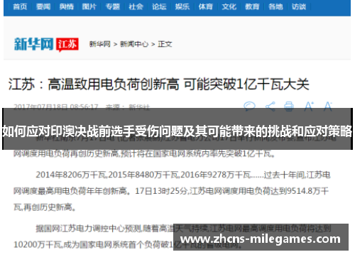 如何应对印澳决战前选手受伤问题及其可能带来的挑战和应对策略